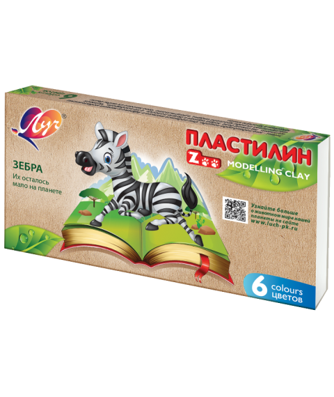 Pastă de modelat ZOO, 6 culori x 15 gr.